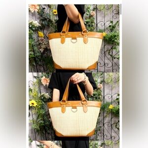 Burberry Tan and Cream Women's Tote Bag